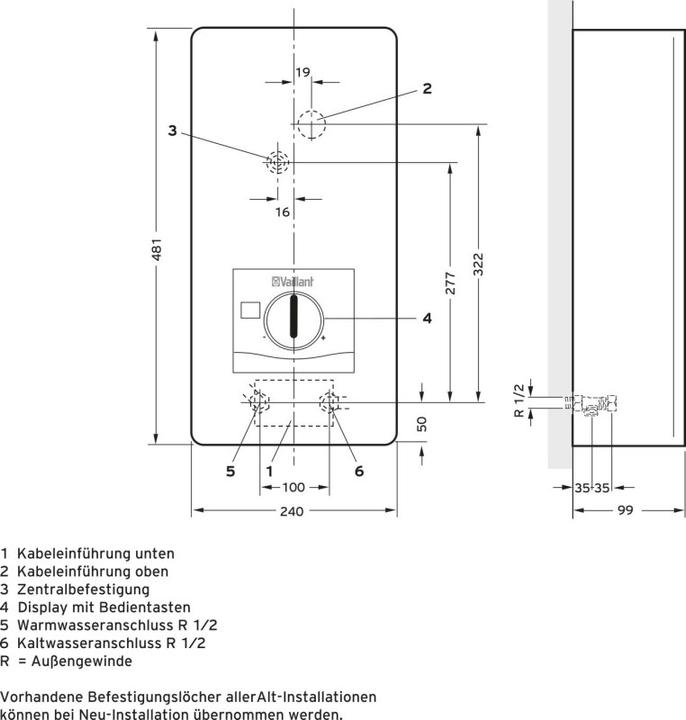 Productafbeelding Vaillant Elektrische doorstroomverwarmer