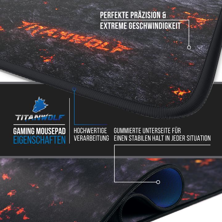 Immagine prodotto Titanwolf Tappetino per mouse da gioco XXL, tessuto liscio, tappetino per mouse veloce 900 x 400 mm, grande (XXL)
