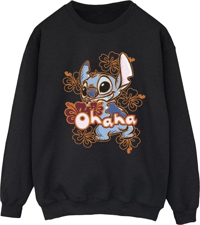 Disney Lilo And Stitch Ohana Orange Hibiscus Sweatshirt (XL)
