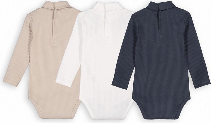 Actual product image La Redoute Collections 3-pack of bodysuits with stand-up collar (62)