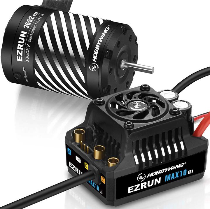 Immagine prodotto Hobbywing Ezrun MAX10 G2 80A Combo con albero 3652SD-3300kV 3.175