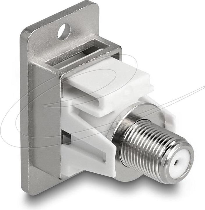 Image du produit Delock Panel Mount IEC Buchse zu F Buchse silber / weiss (Câble d'antenne)