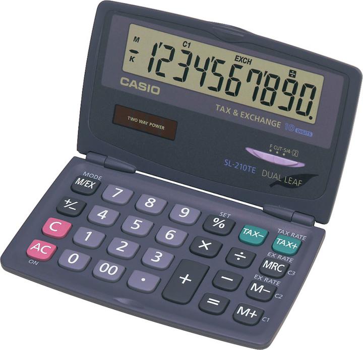 Image du produit Casio SL-300VER/SL-320TER+ SL320TER+ Solar, 12 chiffres bleu clair (Piles)