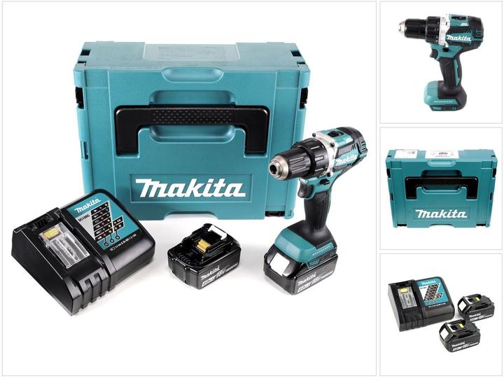 Image du produit Makita DDF 484 RMJ 18 V Perceuse visseuse sans fil Brushless 54 Nm avec boîtier Makpac + 2x (Fonctionnement sur batterie)