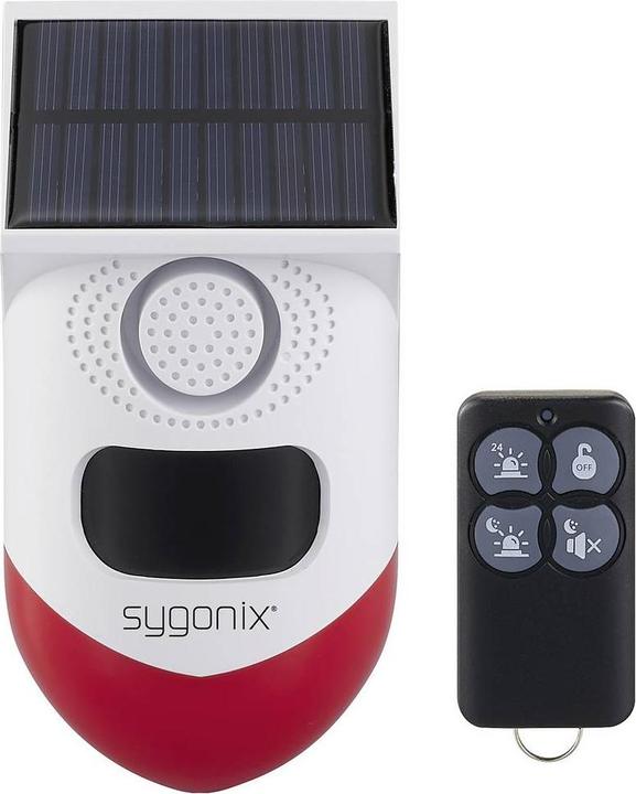 Actual product image Sygonix Mini-Alarmanlage Weiss, Rot mit LED, mit Bewegungsmelder, mit Fernbedi