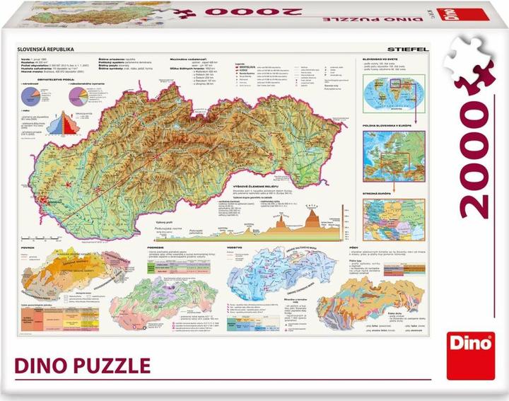 Dino Puzzle map of the Slovak Republic 2000 pieces (2000 pieces)