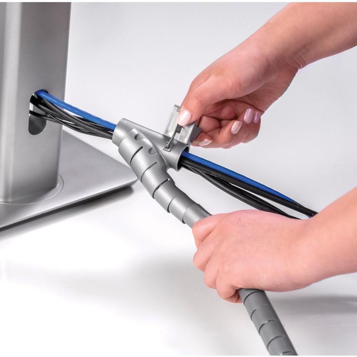 Actual product image Fellowes Cable bundler Cable Zip, silver, length: 2.0 m Cable routing and protection system, diameter: 20 mm (Cable hole, 20 cm)