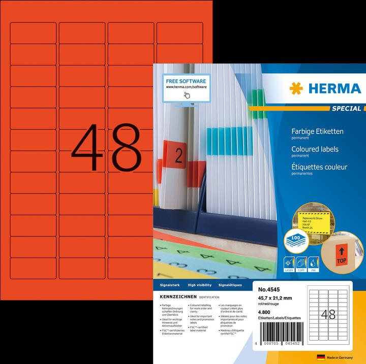 Image du produit HERMA Étiquettes couleur A4