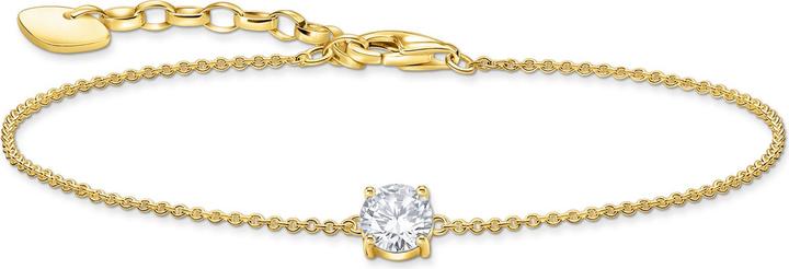 Image du produit Thomas Sabo Bracelet avec pendentif blanc en zirconium doré (19 cm, Or jaune 750 plaqué or, Argent sterling 925)
