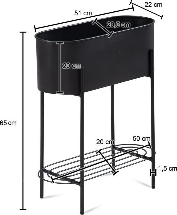 Actual product image FineBuy Planter FB92216 Metal black (21 cm)