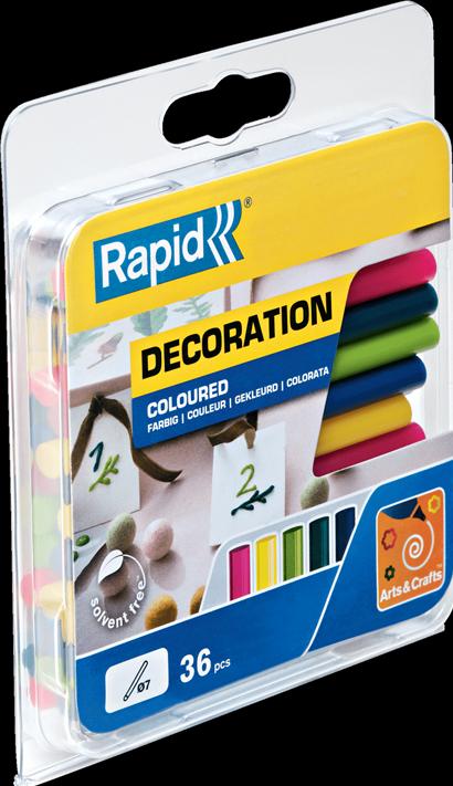 Productafbeelding Rapid Gekleurde lijmstiften modern Ø7x90mm 36 stuks