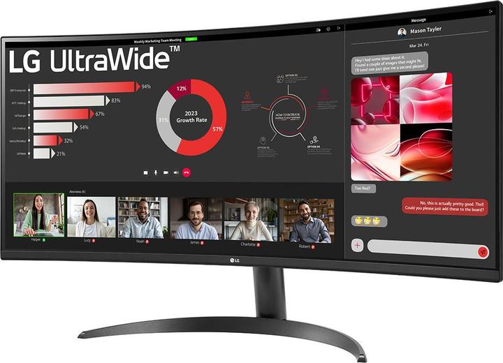 Actual product image LG 34" Curved UltraWide QHD VA Monitor (3440 x 1440 pixels, 34.02")