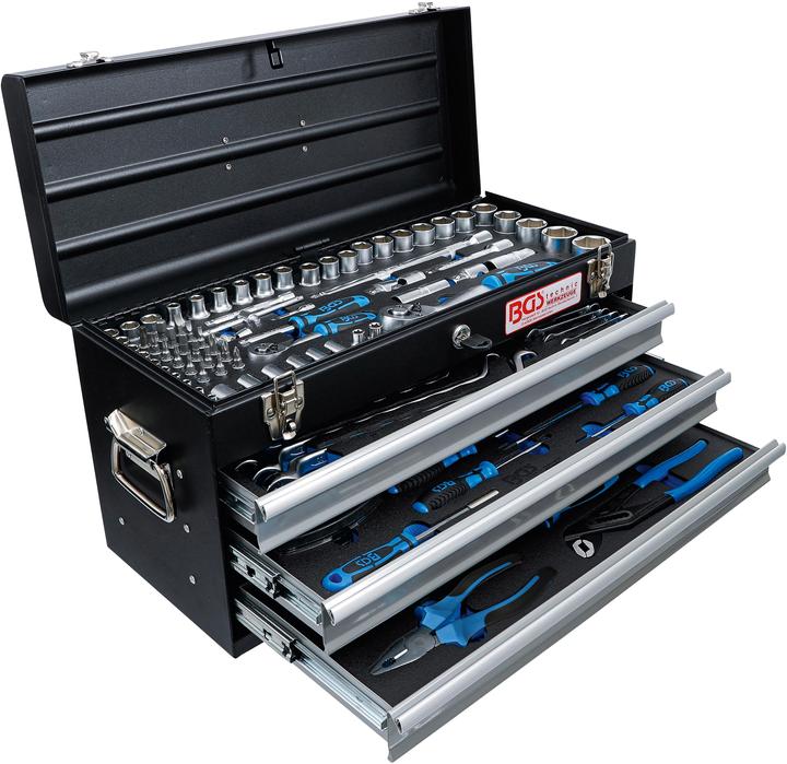 Produktbild BGS Metall-Werkzeugkoffer 3 Schubladen mit 143 Werkzeugen (1 Teile)