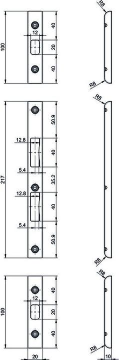 MSL Einfrässchliessblech-Set ProfiFlex BV-40341 (Türgriff)