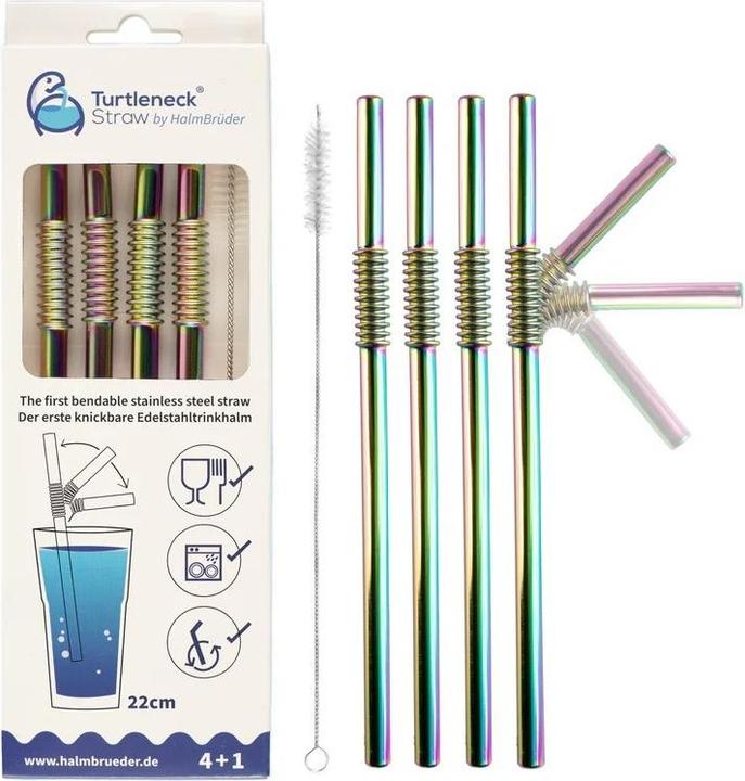Actual product image Turtleneck Straw Bendable stainless steel drinking straws (4 x)