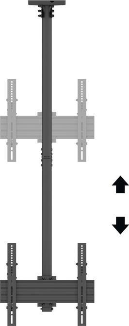 Image du produit Multibrackets Support plafond 1x, 32"-65", noir, VESA 100x
