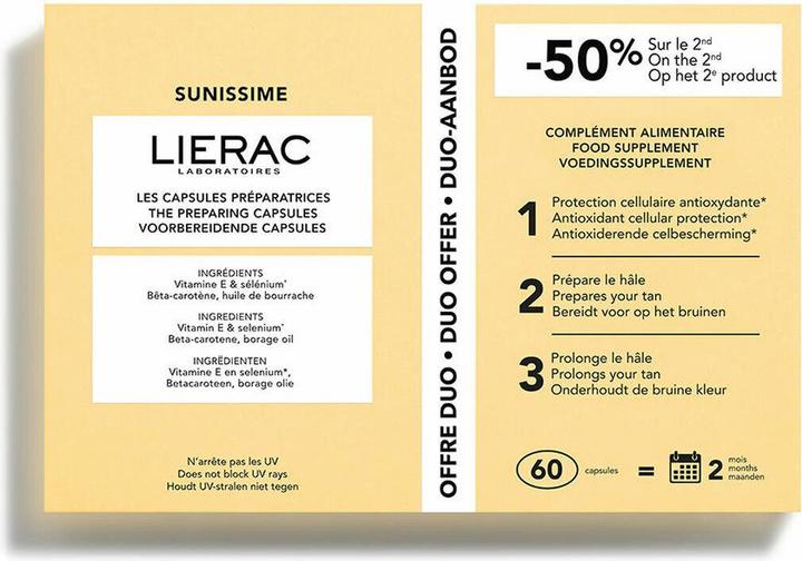 Lierac SUNISSIME Bräunungspräparat-Kapseln Packung 2 x 30 Kapseln - SUNISSIME