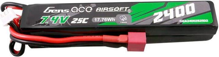 Actual product image Gens Ace 25C 2400mAh 2S2P 7.4V Saddle Airsoft Gun Lipo Battery with Mini Deans(T) Plug (7.40 V, 2400 mAh)