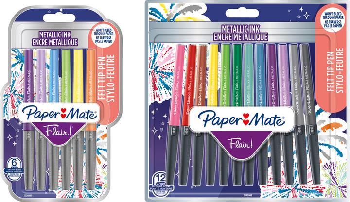 Image du produit Paper Mate Feutre Flair 6 pièces METALLIC M (Multicolore, 6 x)