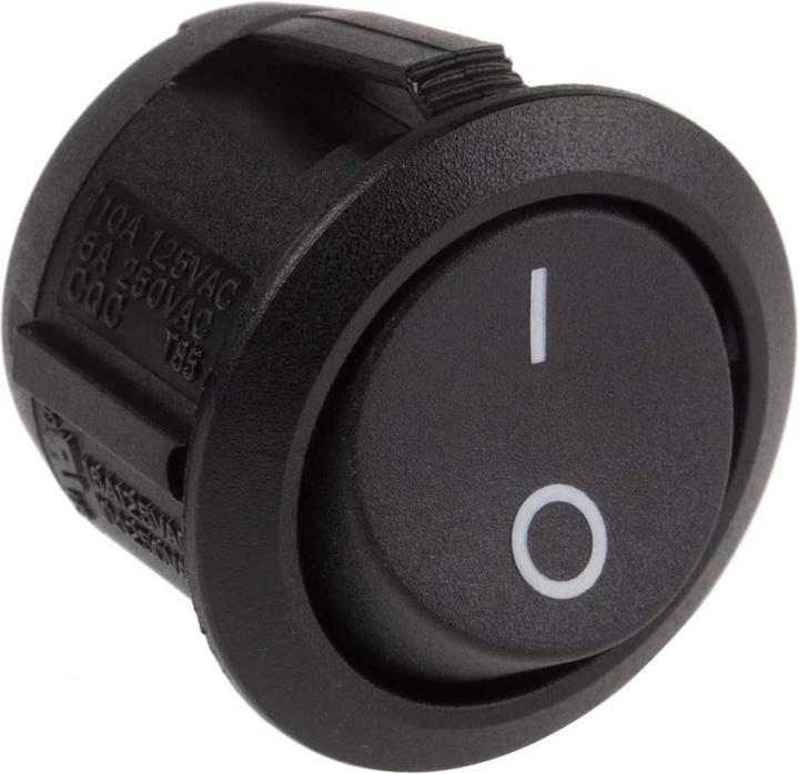 Actual product image Arcolectric SPST 1/0 marking round rocker switch