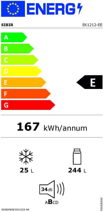Energie-Label Sibir Grande (269 l)