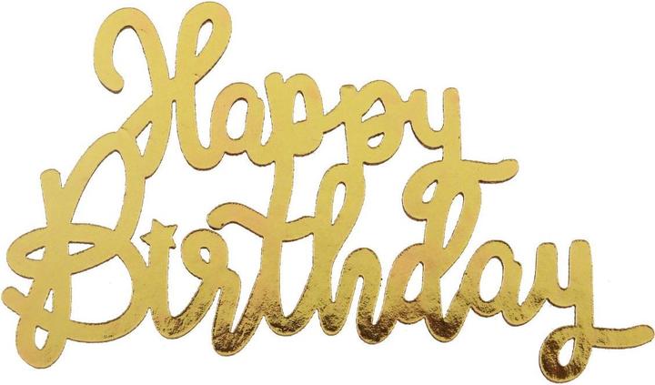 Actual product image Santex Wooden sprinkle decoration - Happy Birthday Gold