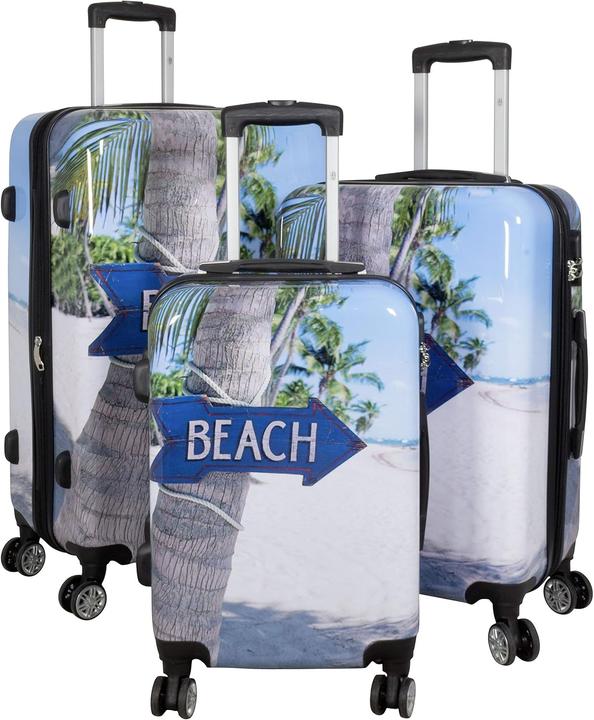 Immagine prodotto Trendyshop365 3-teiliges Hartschalen-Kofferset (Bagaglio a mano (fino a 50 litri), M (50 - 90l), L (90 - 115l))