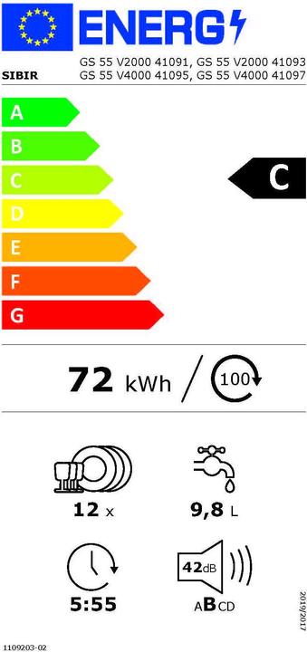 Label énergétique Sibir GS55V400041095C