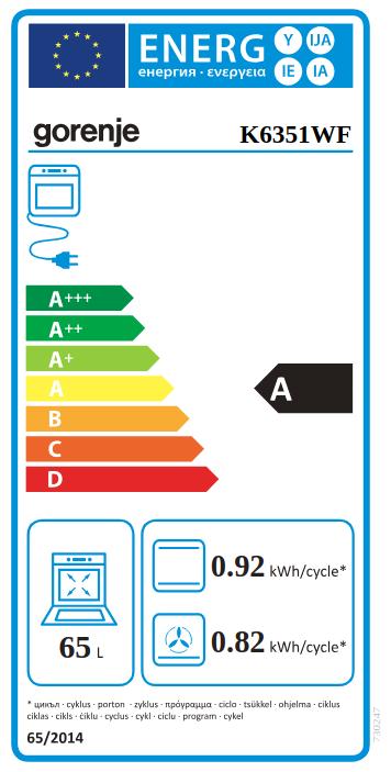 Energy Label Gorenje K6351WF