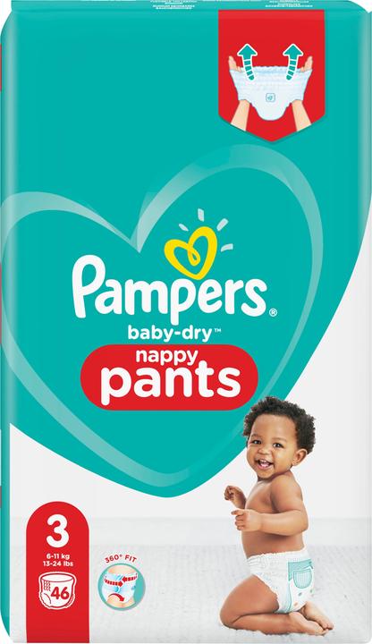 Produktbild Pampers Baby Dry Pants (Gr. 3, Tragepack, 46 Stück)