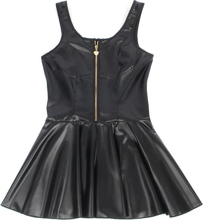 Subblime - 957674 LEDERKLEID MIT HERZ-REISSVERSCHLUSS, SCHWARZ, L/XL (XL)