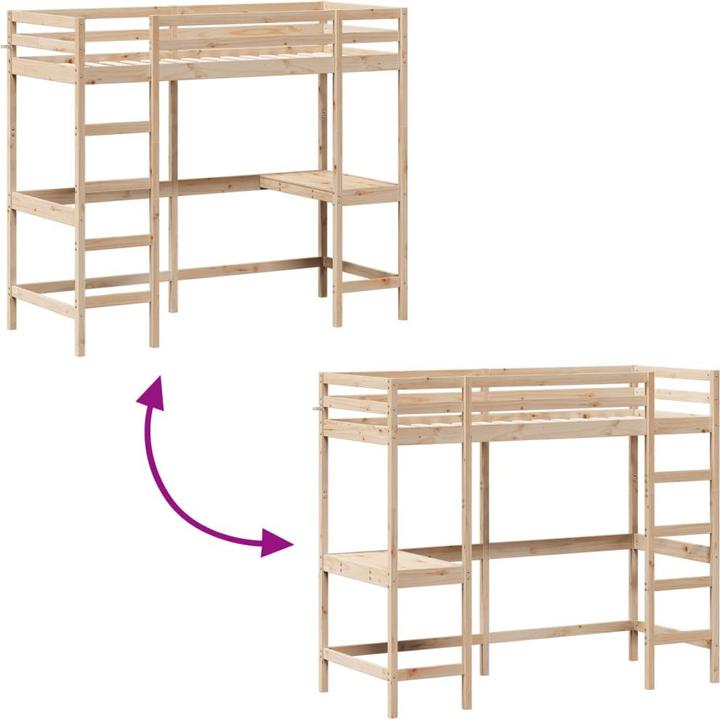 Image du produit VidaXL Lit superposé avec bureau (75 x 190 cm)