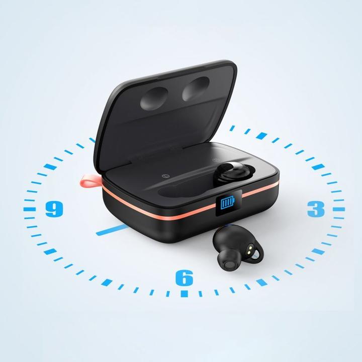 Immagine prodotto Choetech Cuffie Bluetooth TWS SOLAR con powerbank da 2500mAh - Nero (8 h, Senza fili)