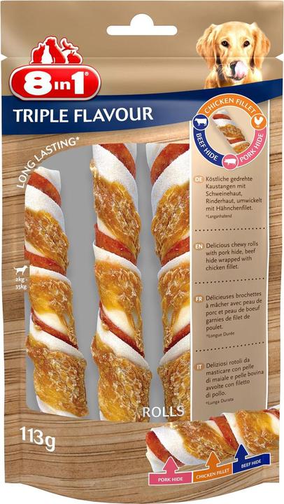 Image du produit 8in1 8en1 TRIPLE FLAVOUR rouleaux, 3pcs. (Adulte, 3 pcs, 113 g)