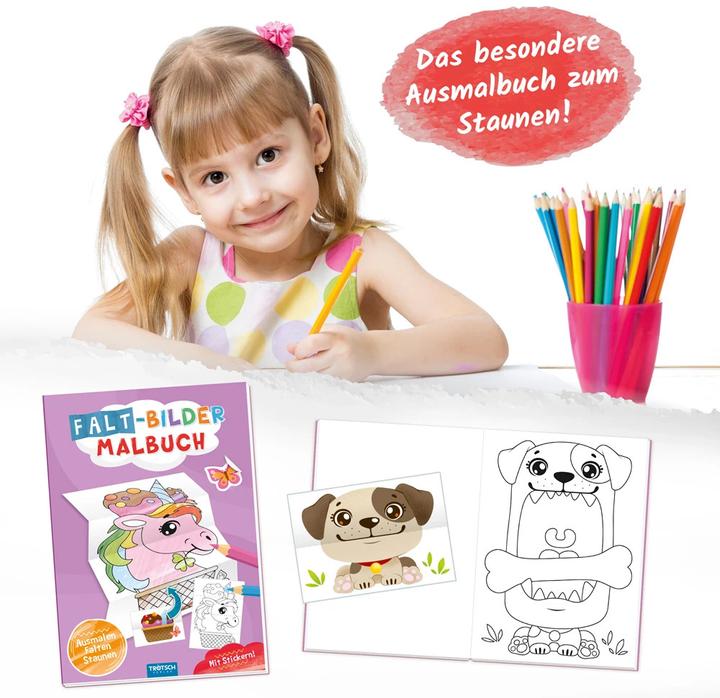 Actual product image Unicorn folding colouring book