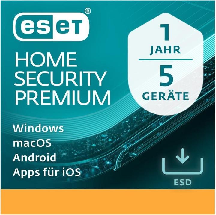 Immagine prodotto ESET HOME Security Premium ESD, versione completa, 5 utenti, 1 (5 Dispositivi, 12 mesi)