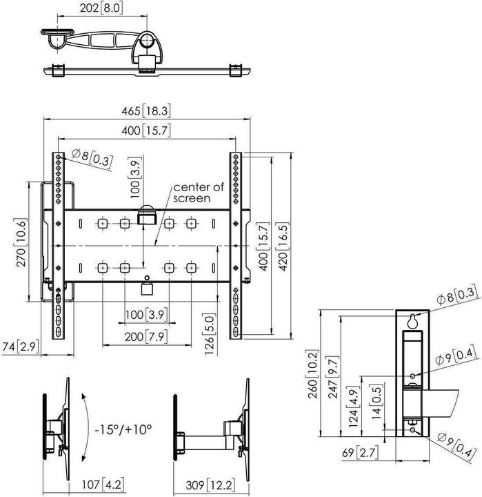 Actual product image Vogels PFW 3030 WALLMOUNT TURN/TILT (Wall, 55", 35 kg)