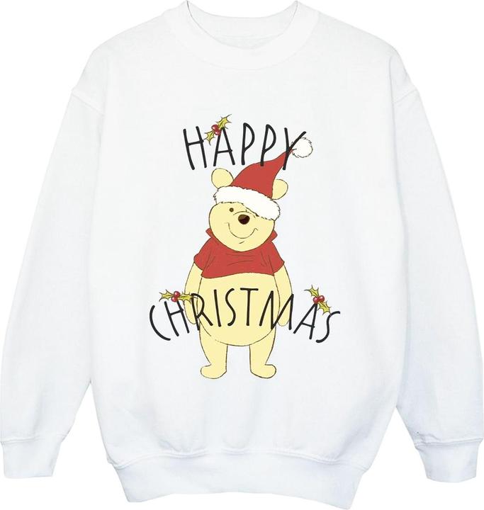 Disney Winnie The Pooh Happy Christmas Holly Sweatshirt Mädchen