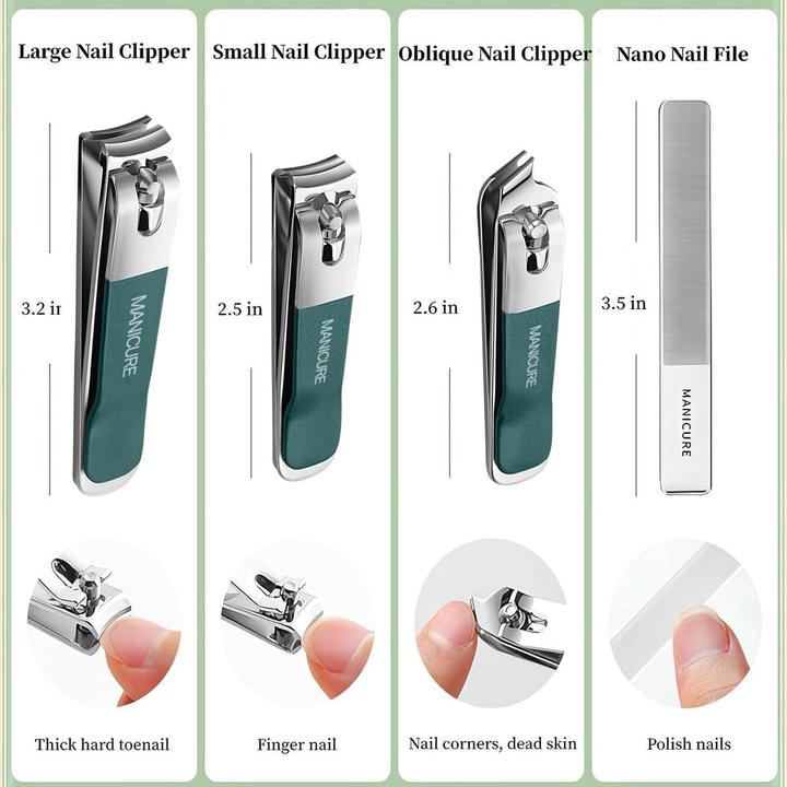 Produktbild König Design 4er Set Nagelknipser Set Nagelschneider Gelnägel Fussnagelknipser Nagelpflege