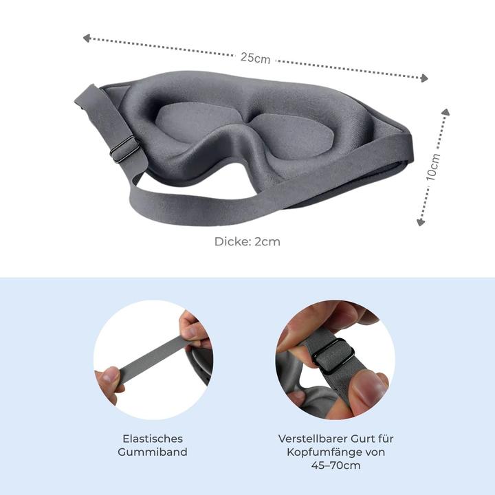 Immagine prodotto Hermex 3D Schlafmaske Augenmaske Schlafbrille Nachtmaske Maske (Maschera sonno)