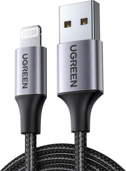 Actual product image Ugreen Lightning USB Nylon Alu MFi (1 m, USB 2.0)