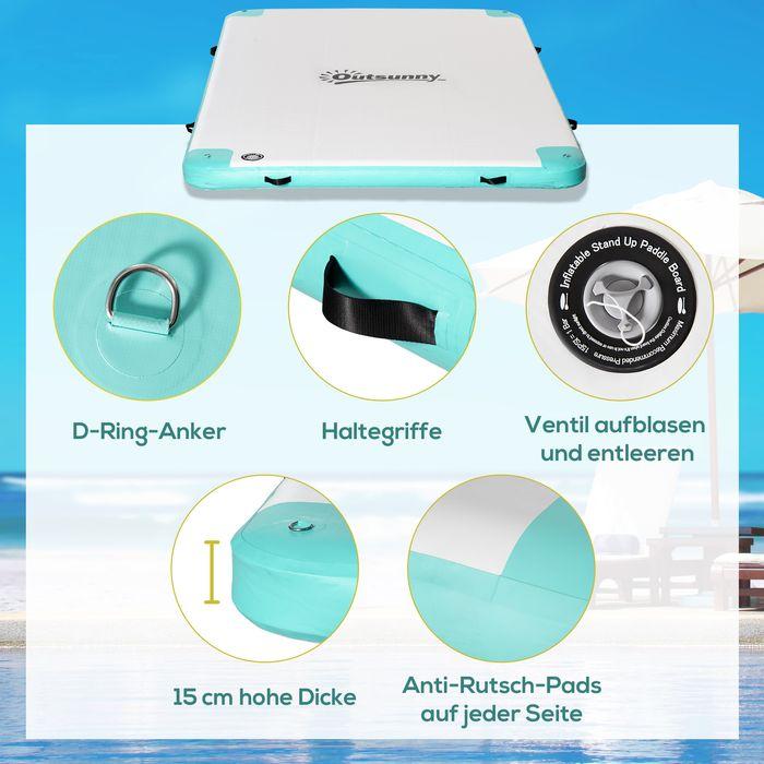 Produktbild Swisshandel24 Aufblasbare Badeinsel 500 kg Belastbarkeit Kunststoff 304 x 204 x 15 cm