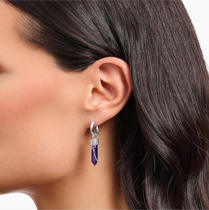 Immagine prodotto Thomas Sabo Creoli con ciondolo con ametista imitata in argento annerito (Argento 925/argento)