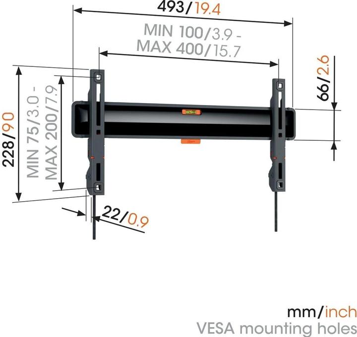 Image du produit Vogels TVM 3405 SP (Mur, 77", 50 kg)