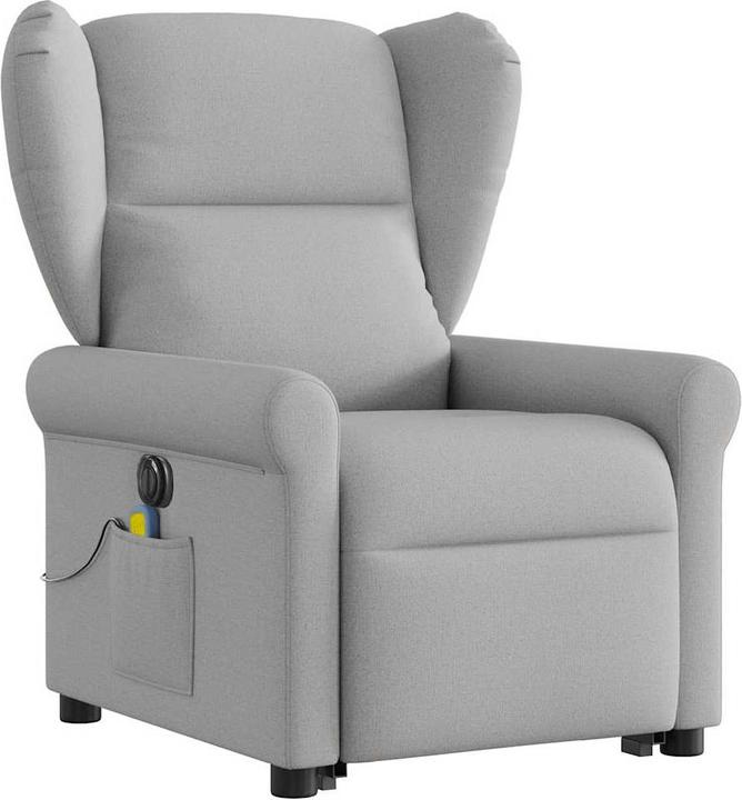 VidaXL Massagesessel mit Aufstehhilfe Elektrisch Wolkengrau Stoff
