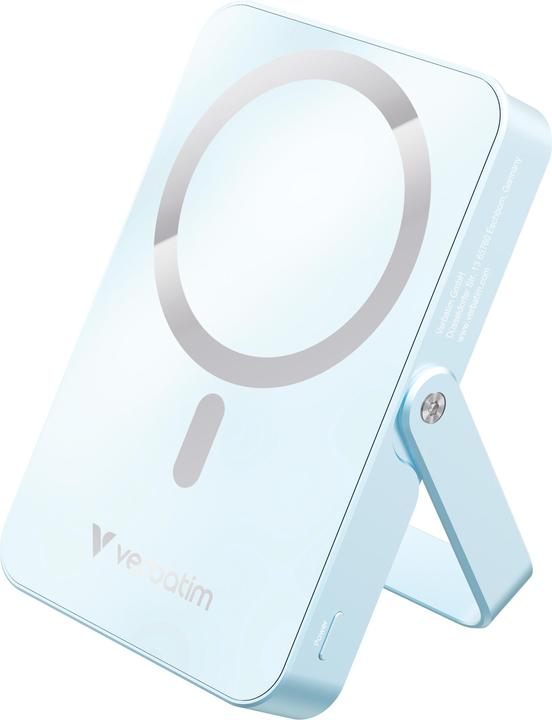 Verbatim Charge ‘n’ Go Power Bank with Stand Magnetic Wireless 10000mAh - Blue (10000 mAh, 20 W, 37 Wh)