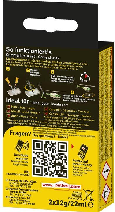 Image du produit Pattex Mélange de force (44 g, 221 ml)