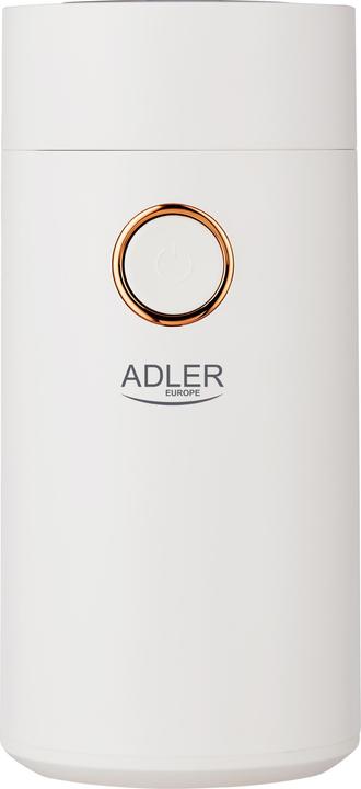 Adler Coffee grinder AD4446wg 150 W, Coffee beans capacity 75 g, Lid safety switch, Baltas (EU plug)