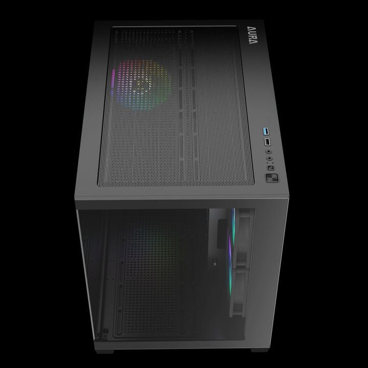 Actual product image Gamdias Boitier Mini Tour Micro ATX Aura GC10M RGB avec panneaux vitrés (Noir)