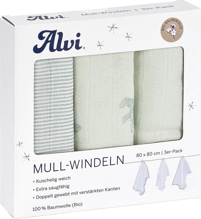 Alvi Mull Windeln 'Teddy' (80 cm, 80 cm)